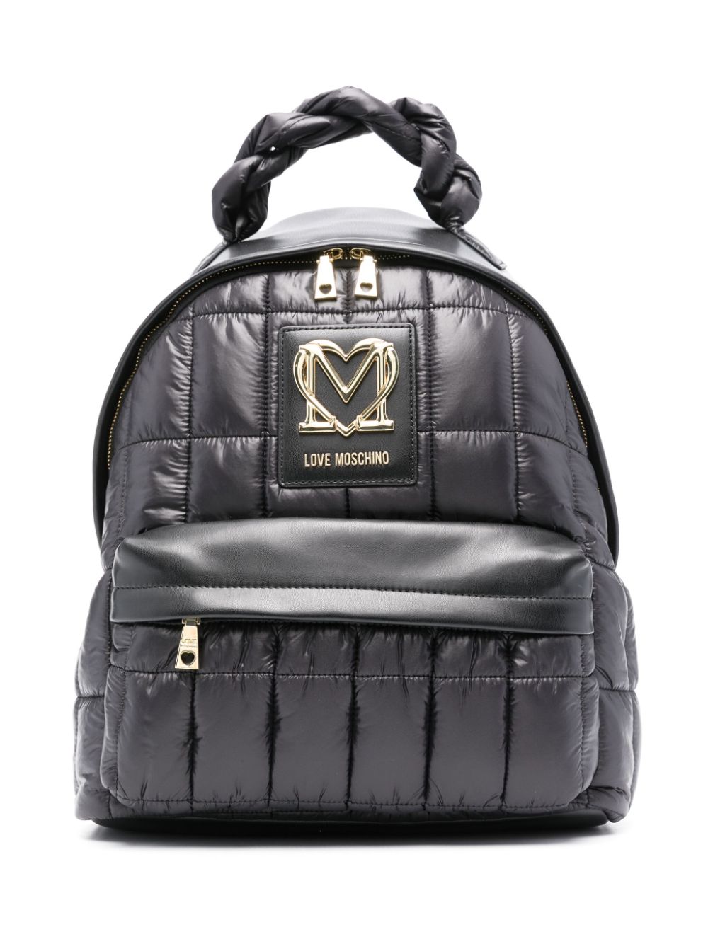 Love Moschino logo-plaque padded backpack - Black von Love Moschino