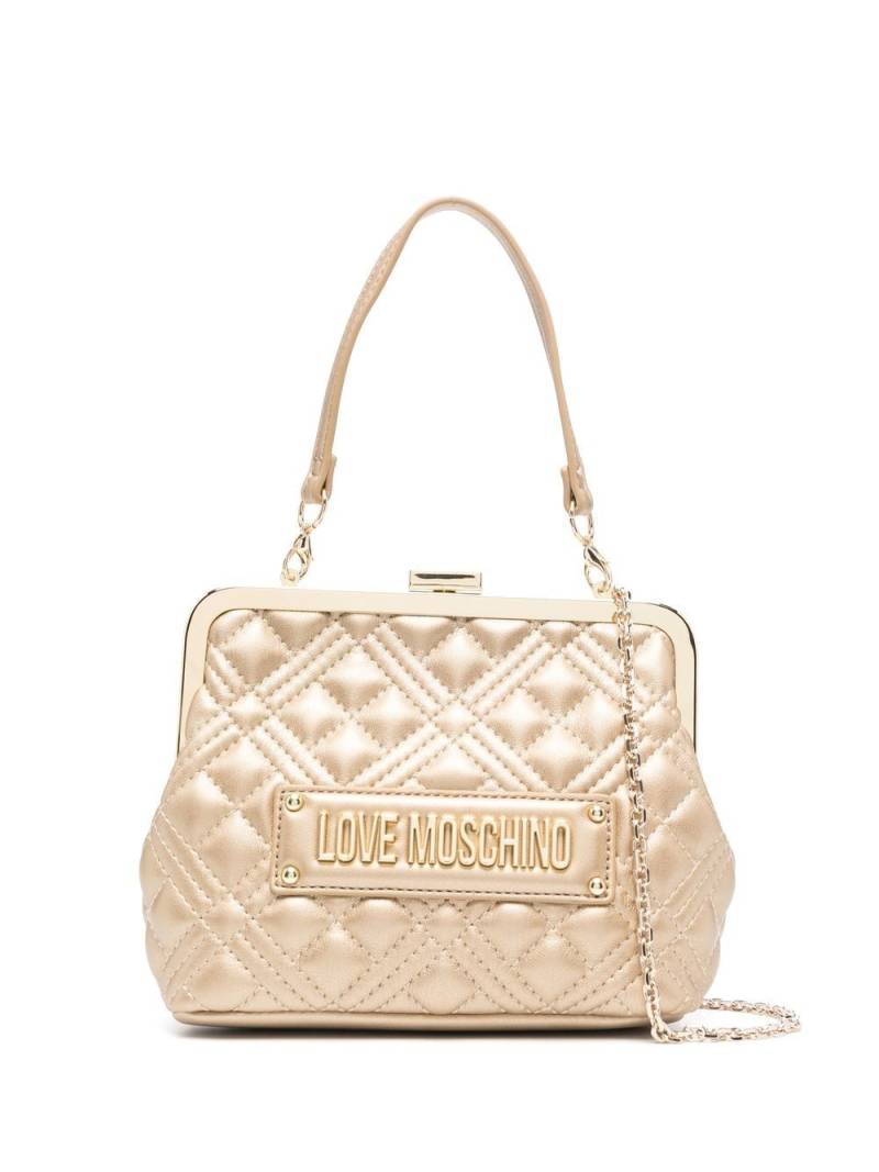Love Moschino logo-plaque quilted tote bag - Gold von Love Moschino