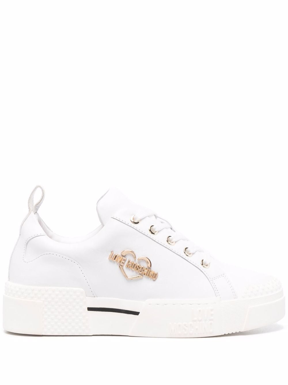 Love Moschino logo plaque sneakers - White von Love Moschino