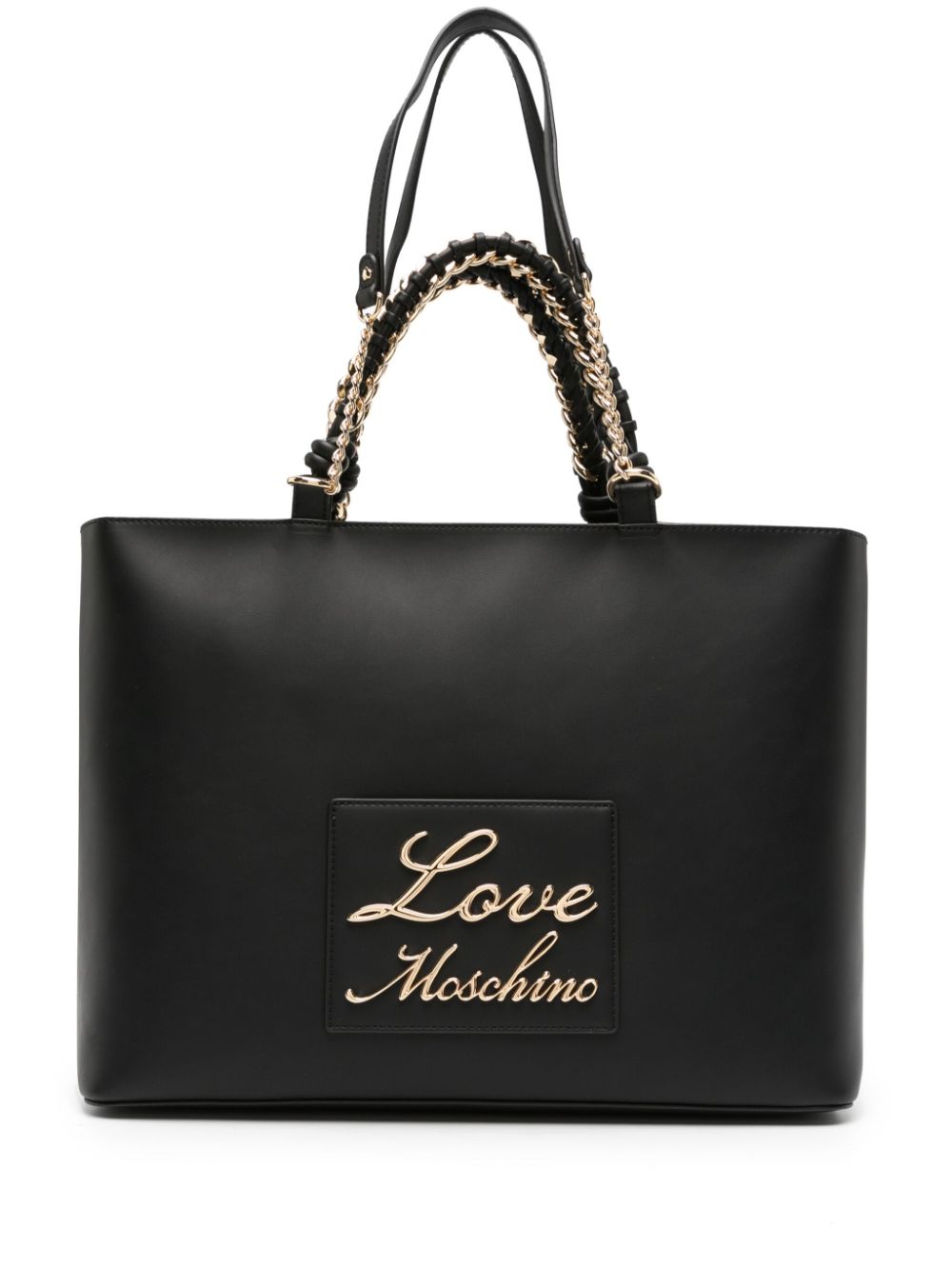 Love Moschino logo-plaque tote bag - Black von Love Moschino