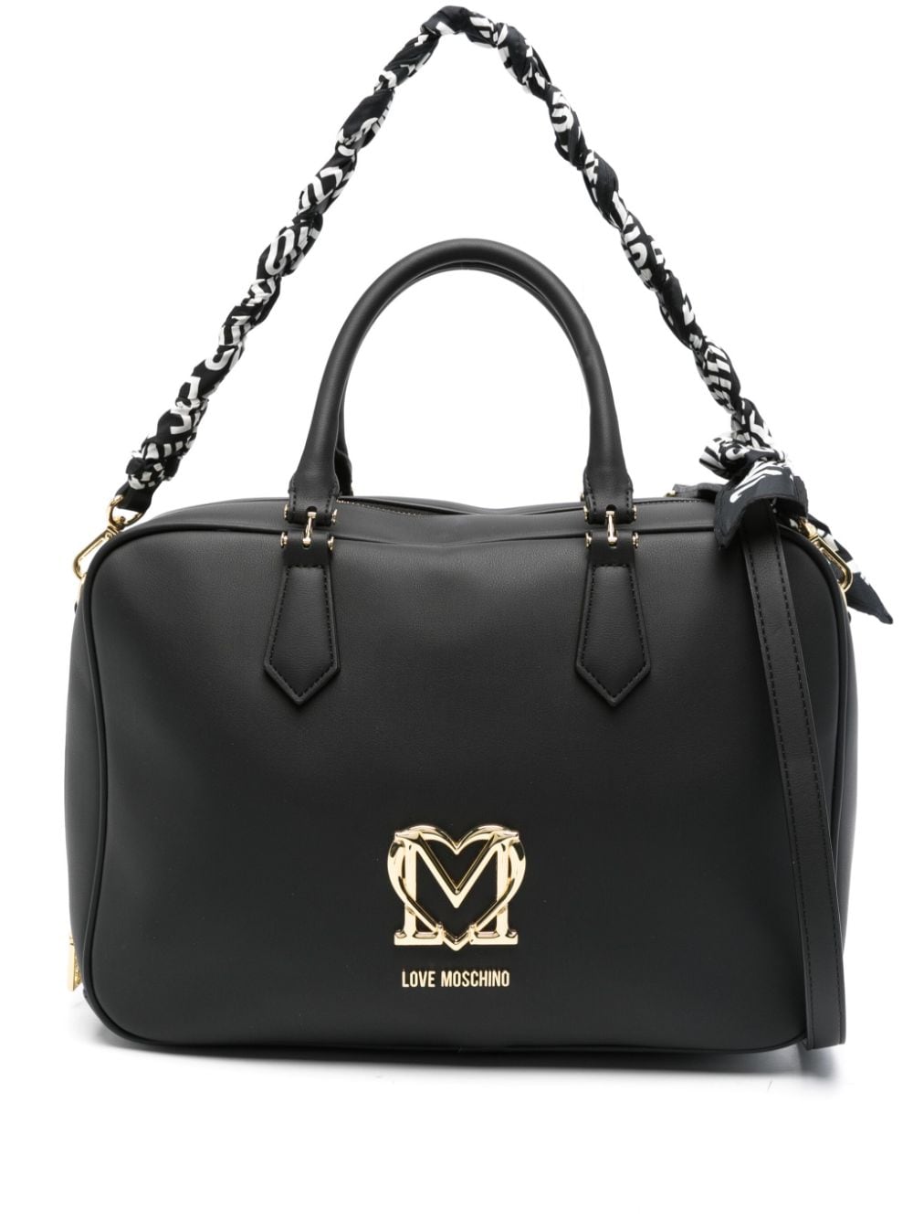 Love Moschino logo-plaque tote bag - Black von Love Moschino