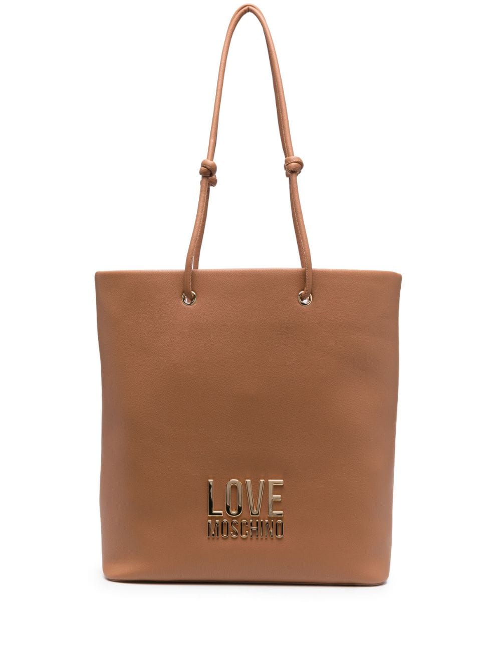 Love Moschino logo plaque tote bag - Brown von Love Moschino