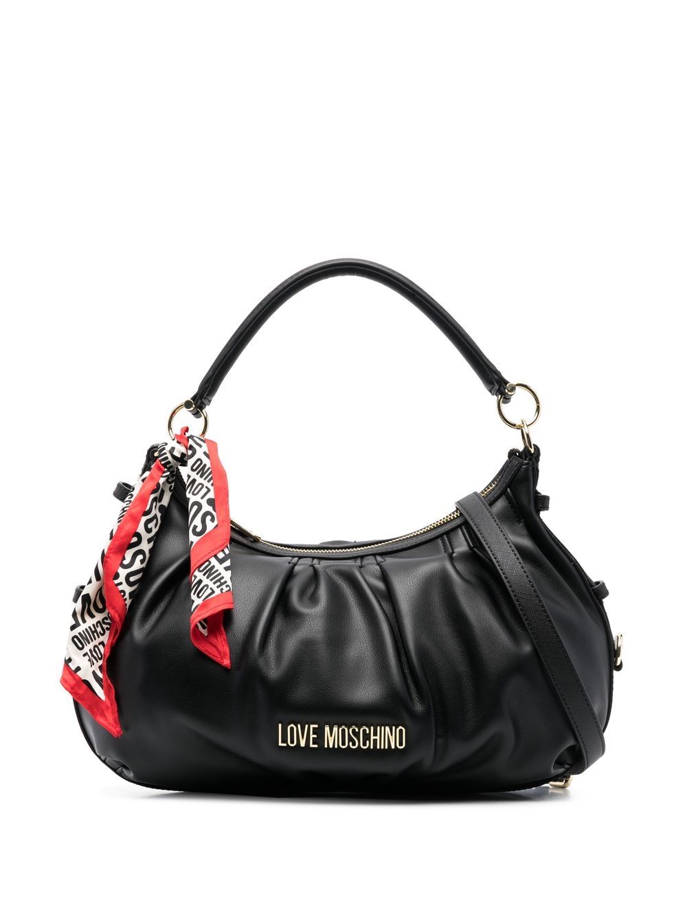 Love Moschino logo-plaque zip-up tote bag - Black von Love Moschino