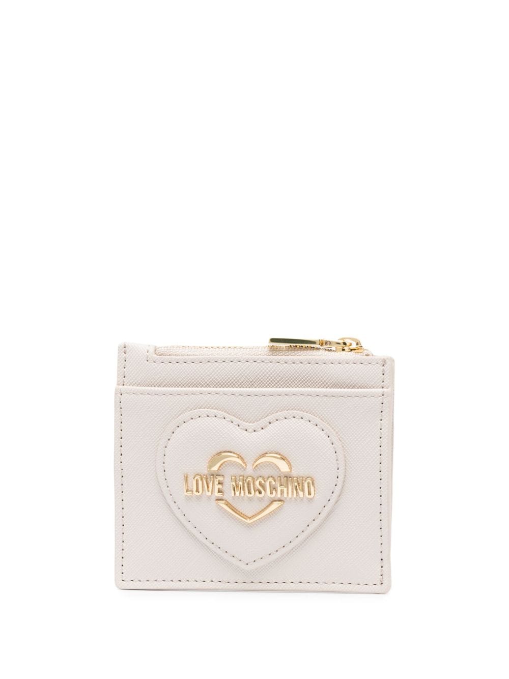 Love Moschino logo-plaque zip-up wallet - Neutrals von Love Moschino