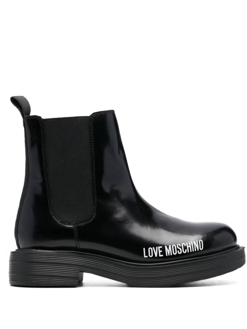 Love Moschino logo-print ankle-boots - Black von Love Moschino