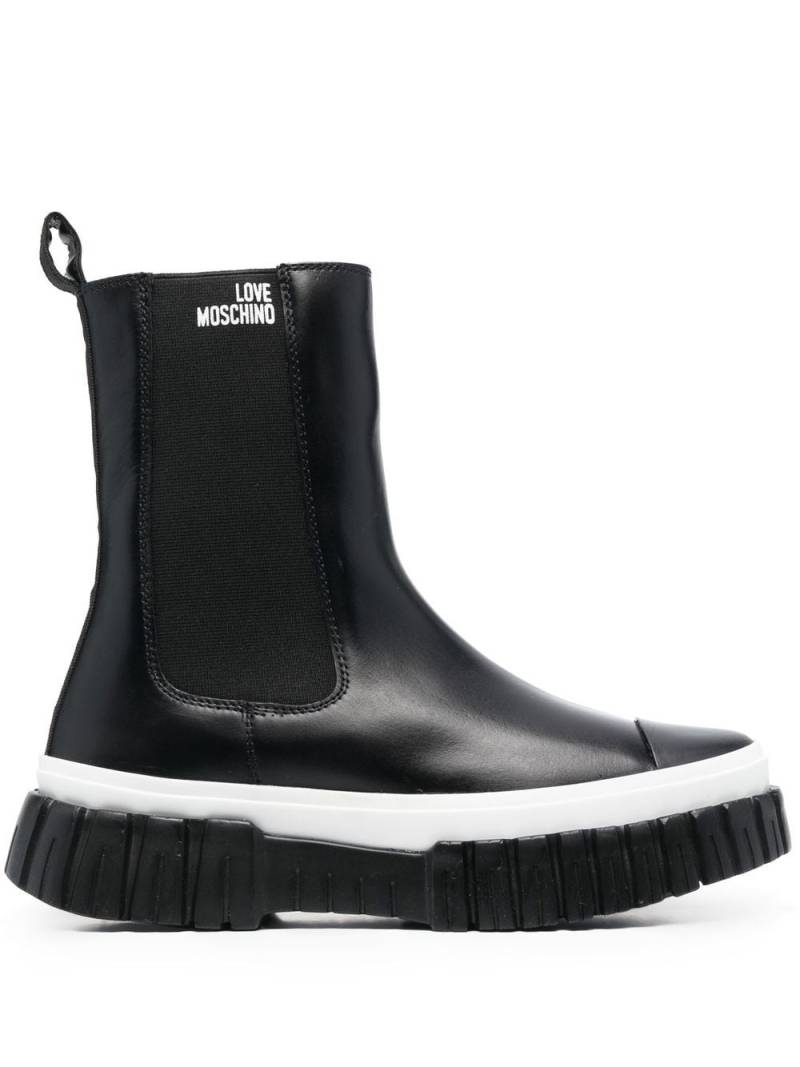 Love Moschino logo-print chelsea boots - Black von Love Moschino