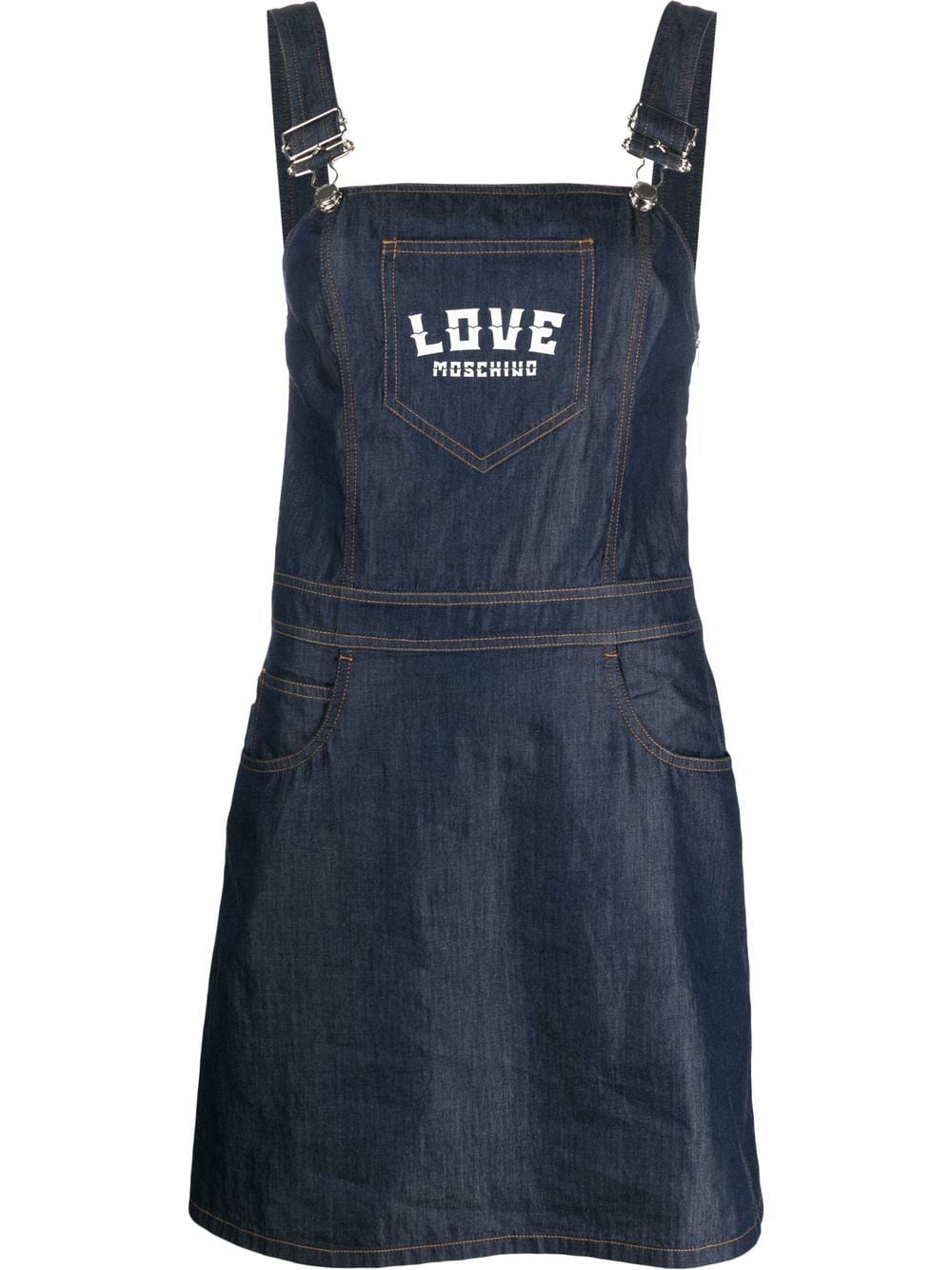 Love Moschino logo-print dress - Blue von Love Moschino