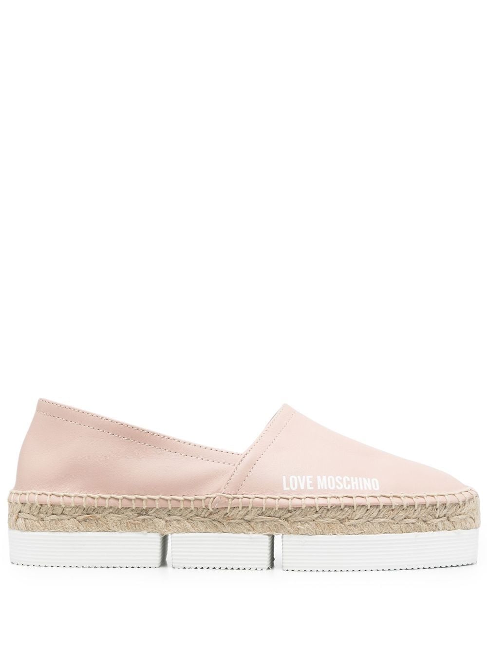 Love Moschino logo-print leather espadrilles - Pink von Love Moschino