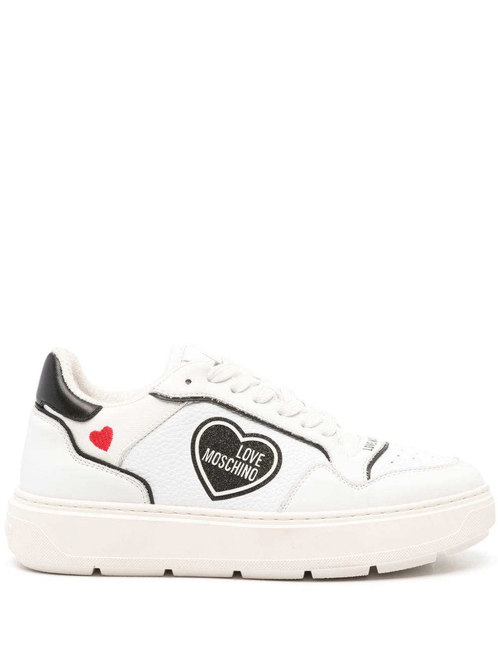 Love Moschino logo-print leather sneakers - White von Love Moschino