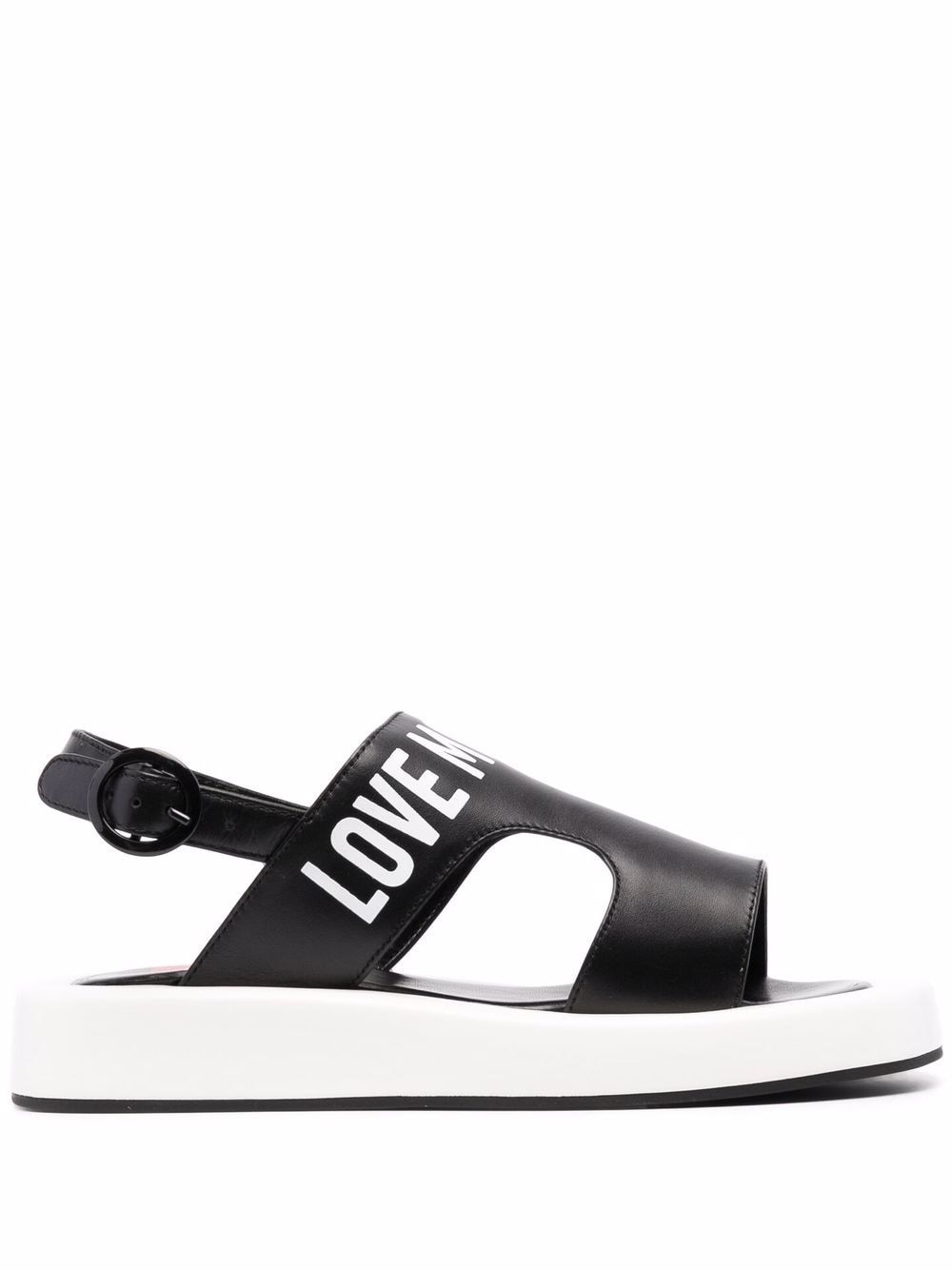 Love Moschino logo-print open-toe sandals - Black von Love Moschino