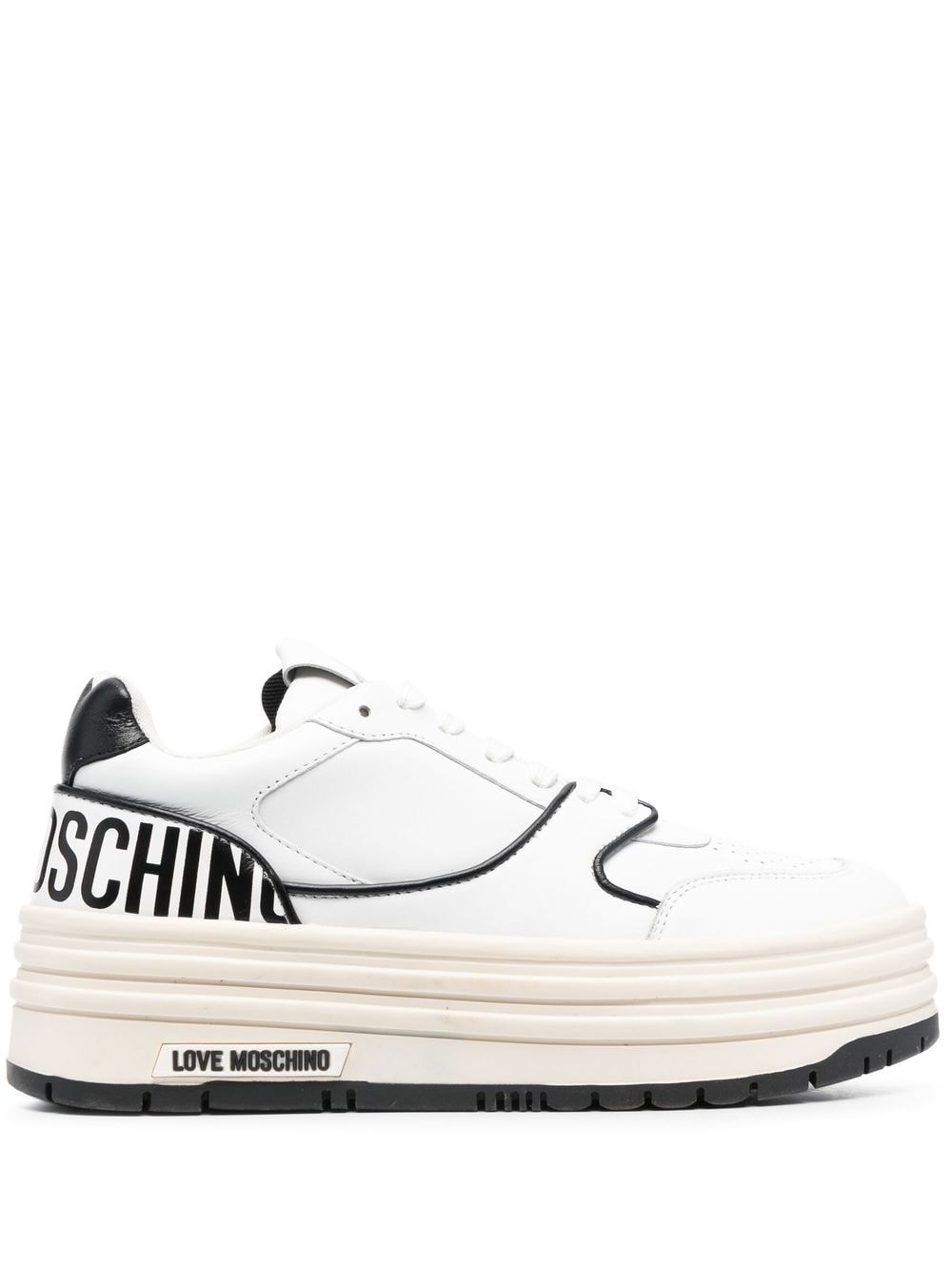 Love Moschino logo-print platform sneakers - White von Love Moschino