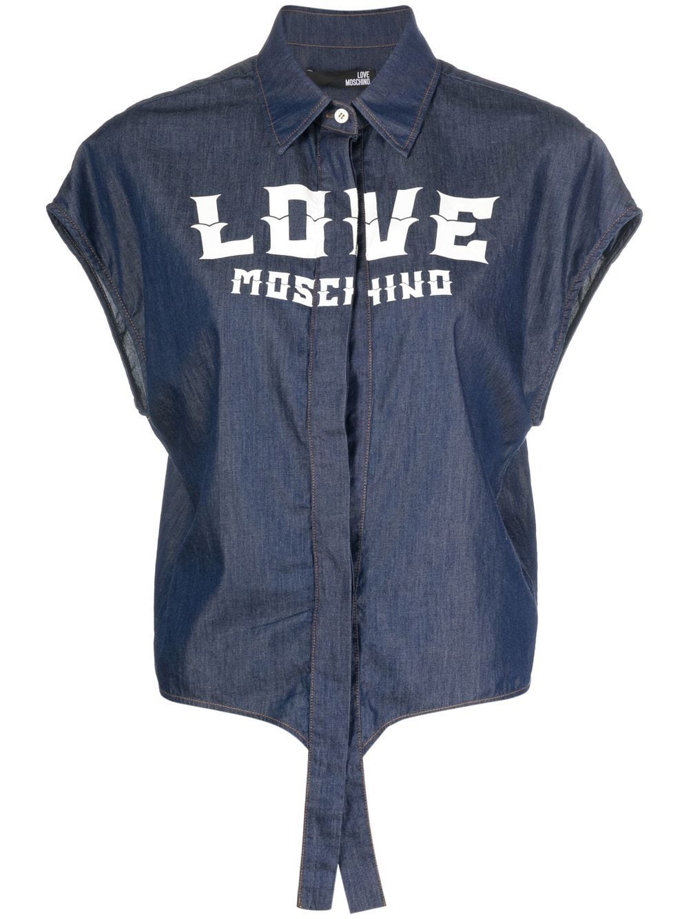 Love Moschino logo-print shirt - Blue von Love Moschino