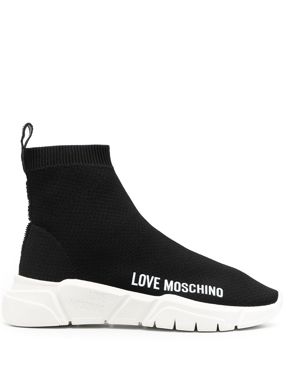 Love Moschino logo print slip-on sneakers - Black von Love Moschino