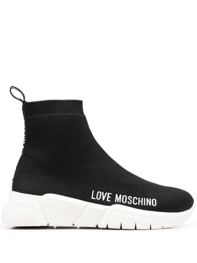 Love Moschino logo-print sock-style sneakers - Black von Love Moschino