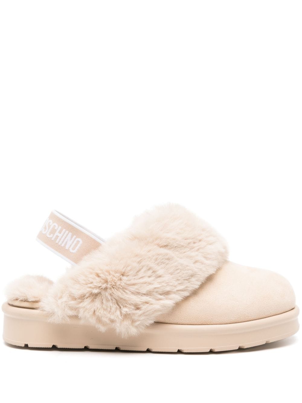 Love Moschino logo-print suede slippers - Brown von Love Moschino