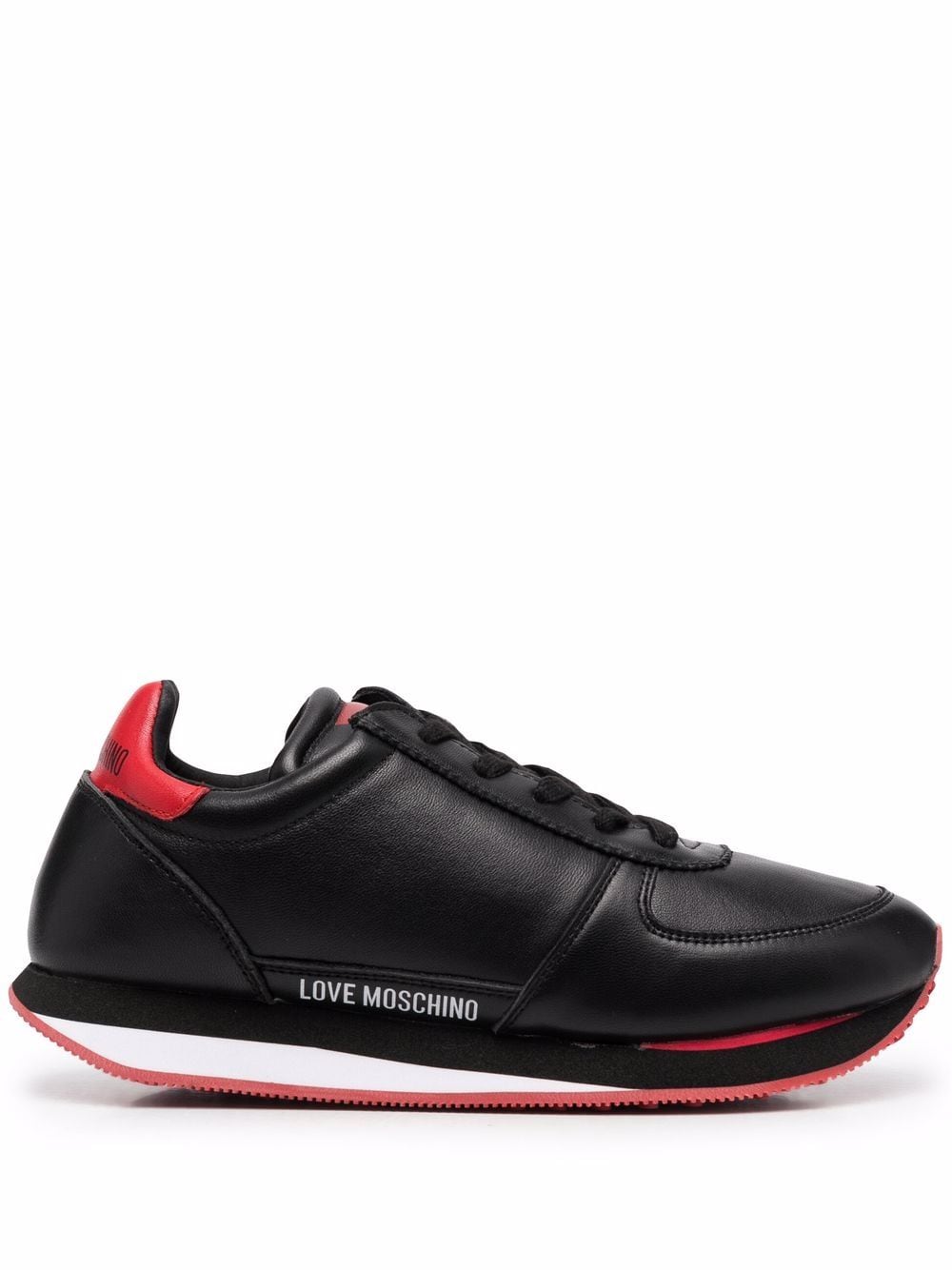 Love Moschino low-top lace-up sneakers - Black von Love Moschino