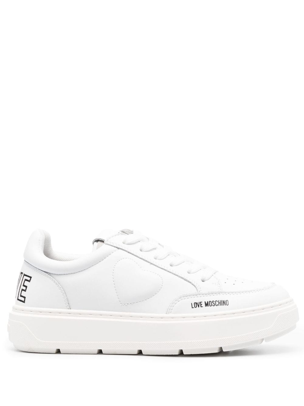 Love Moschino low-top leather sneakers - White von Love Moschino