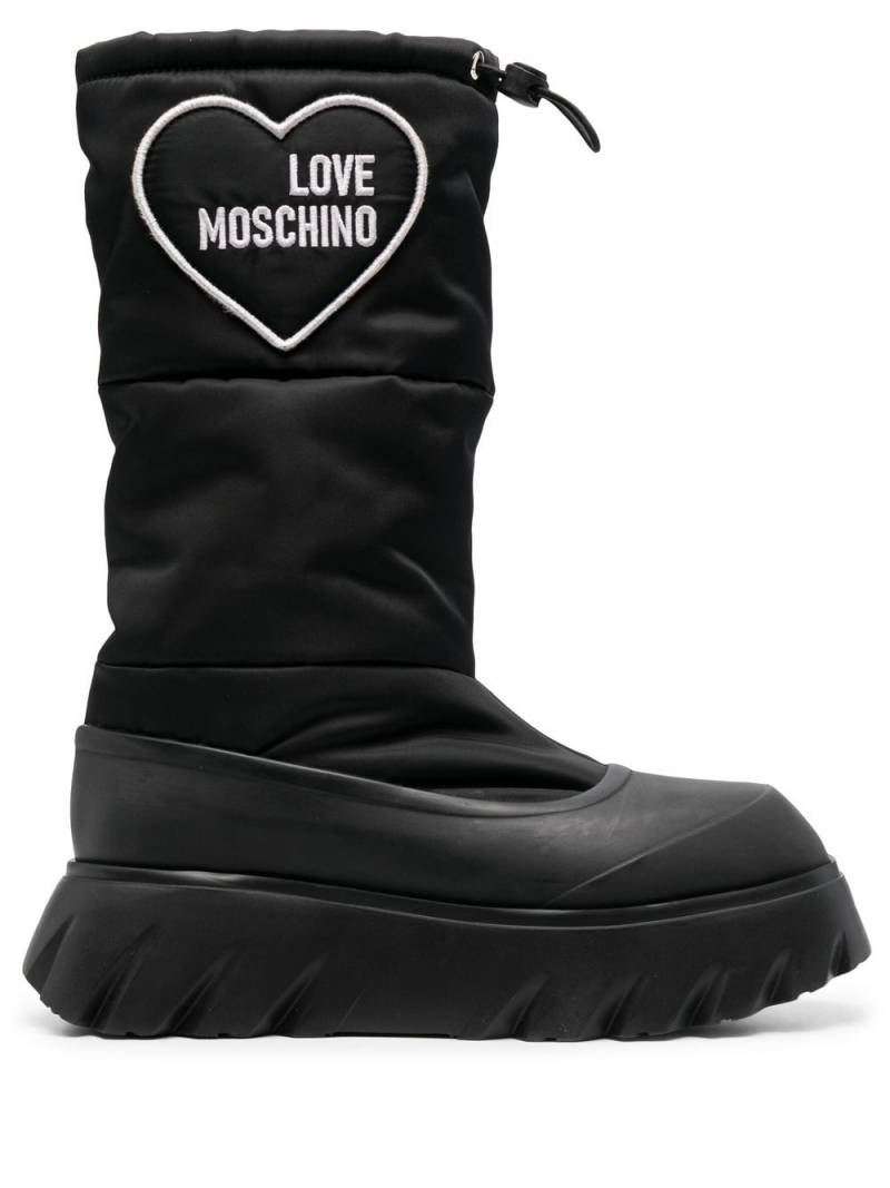 Love Moschino padded heart patch boots - Black von Love Moschino