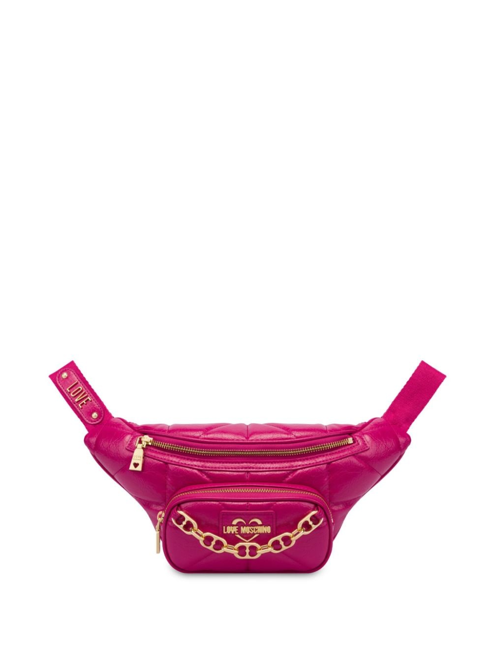 Love Moschino quilted faux-leather belt bag - Pink von Love Moschino