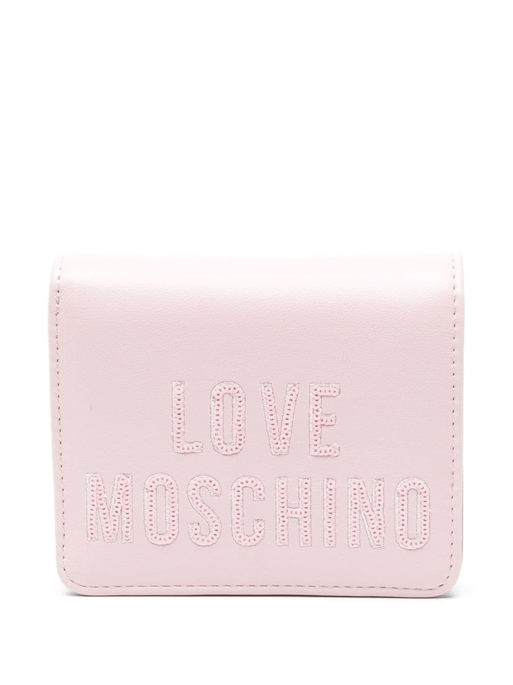 Love Moschino sequin-embellished-logo wallet - Pink von Love Moschino