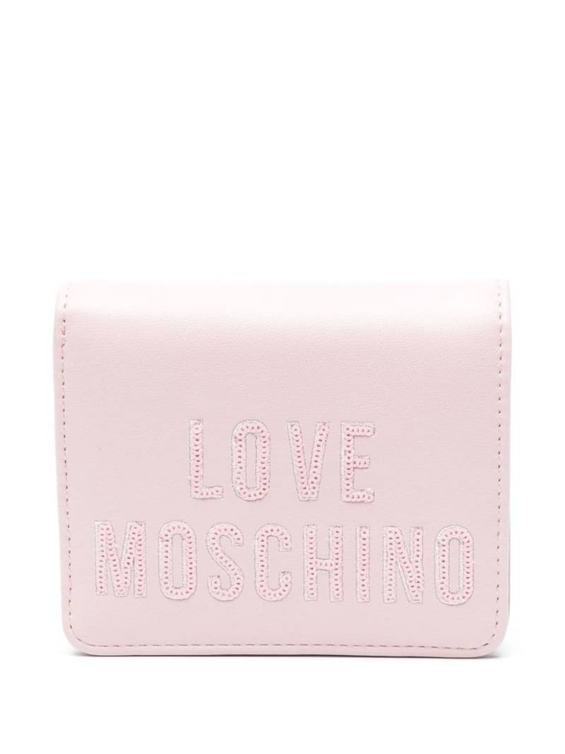 Love Moschino sequin-embellished-logo wallet - Pink von Love Moschino