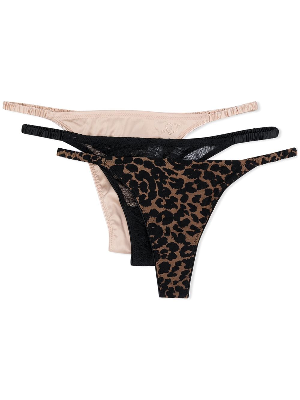 Love Stories leopard print thong - Black