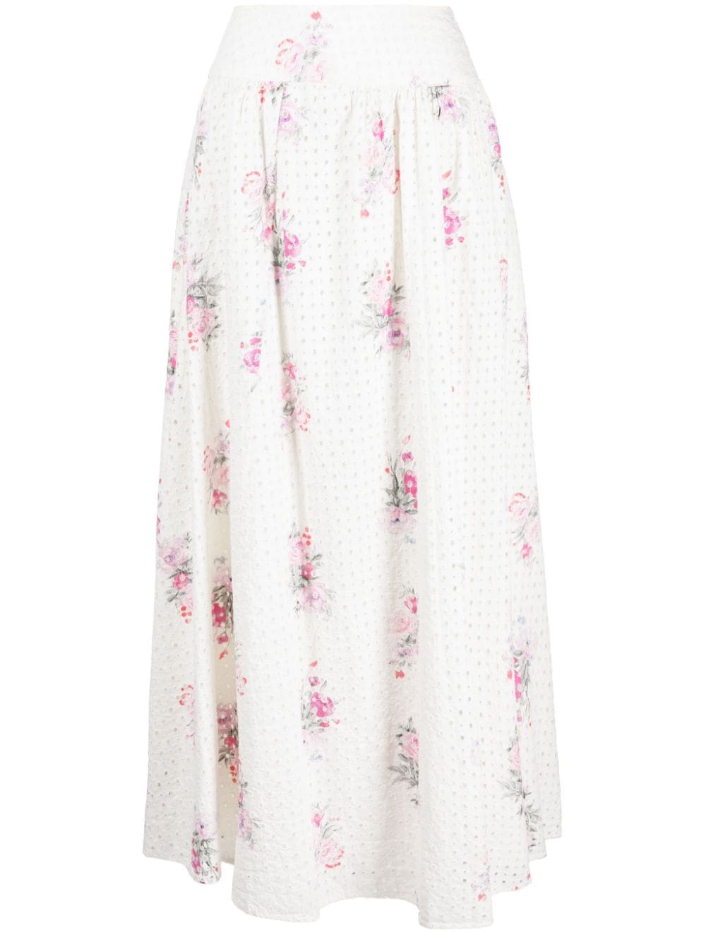 LoveShackFancy Aventi broderie-anglaise maxi skirt - White von LoveShackFancy