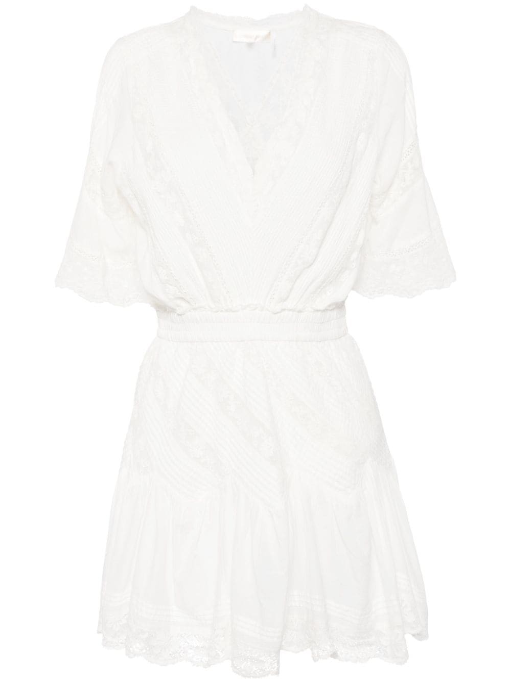 LoveShackFancy Calamina lace-detail cotton dress - White von LoveShackFancy