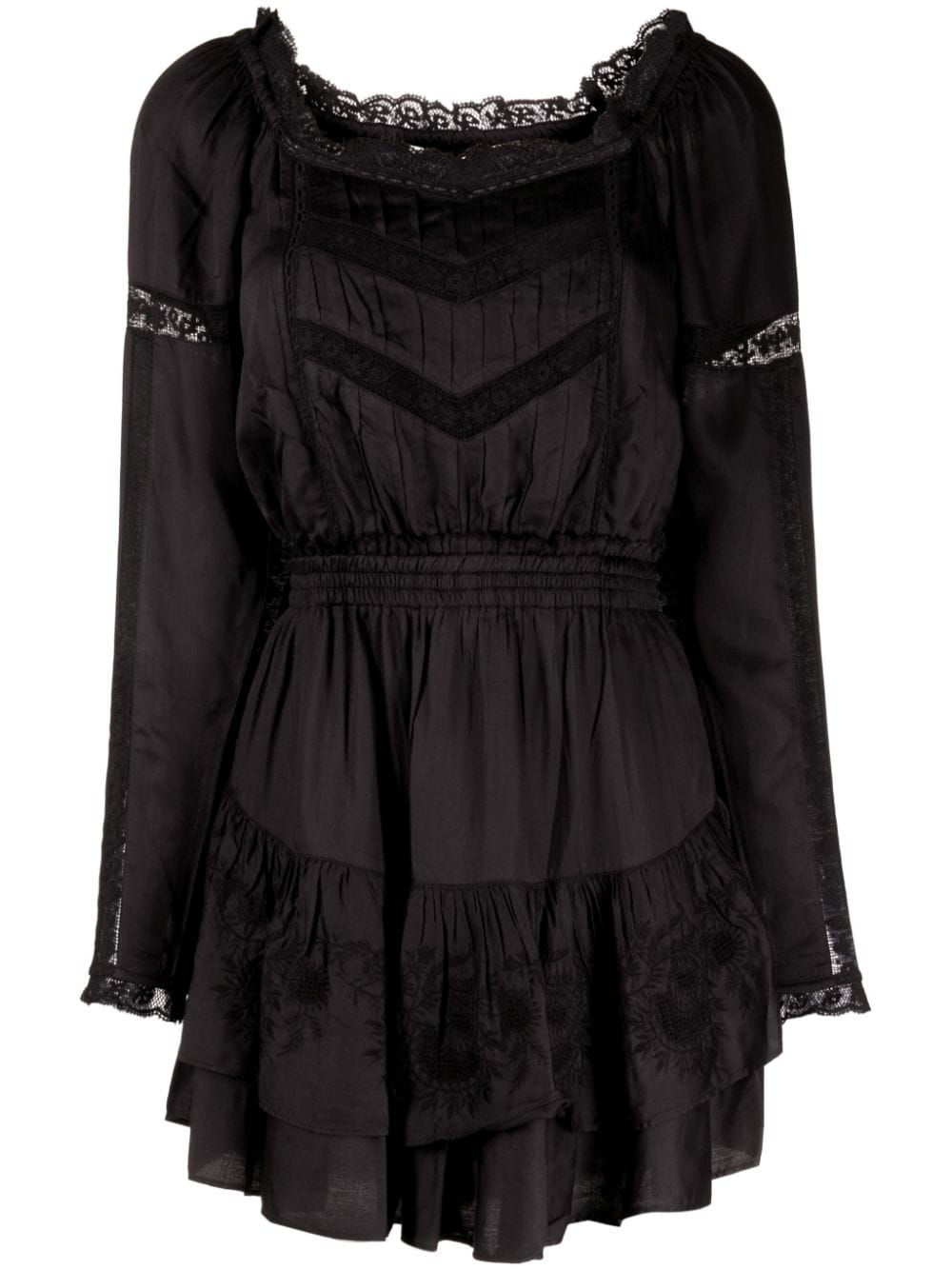 LoveShackFancy Sanaya lace-detail mini dress - Black von LoveShackFancy