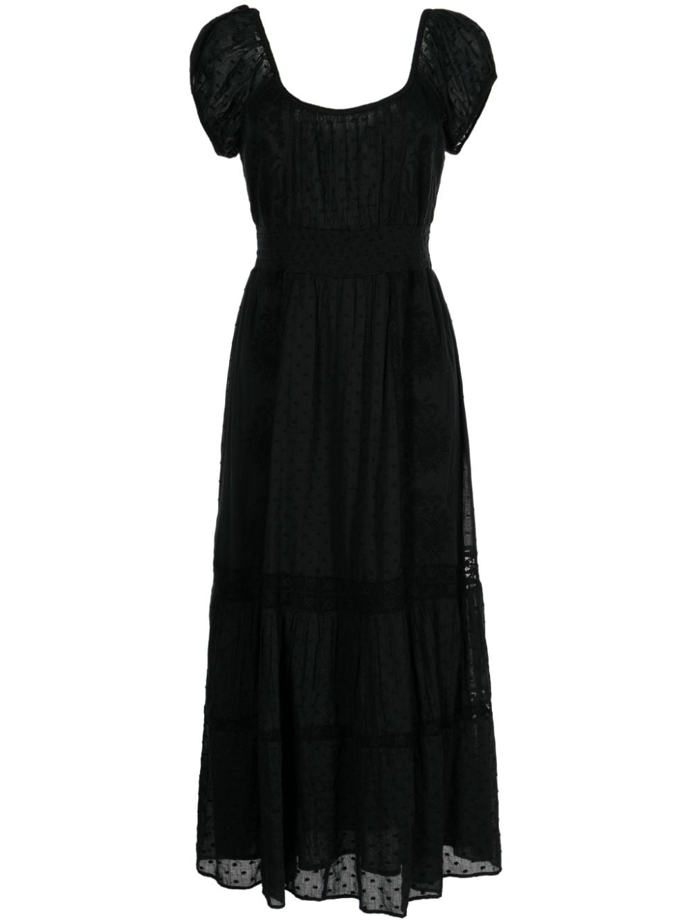 LoveShackFancy Vernon embroidered cotton dress - Black von LoveShackFancy