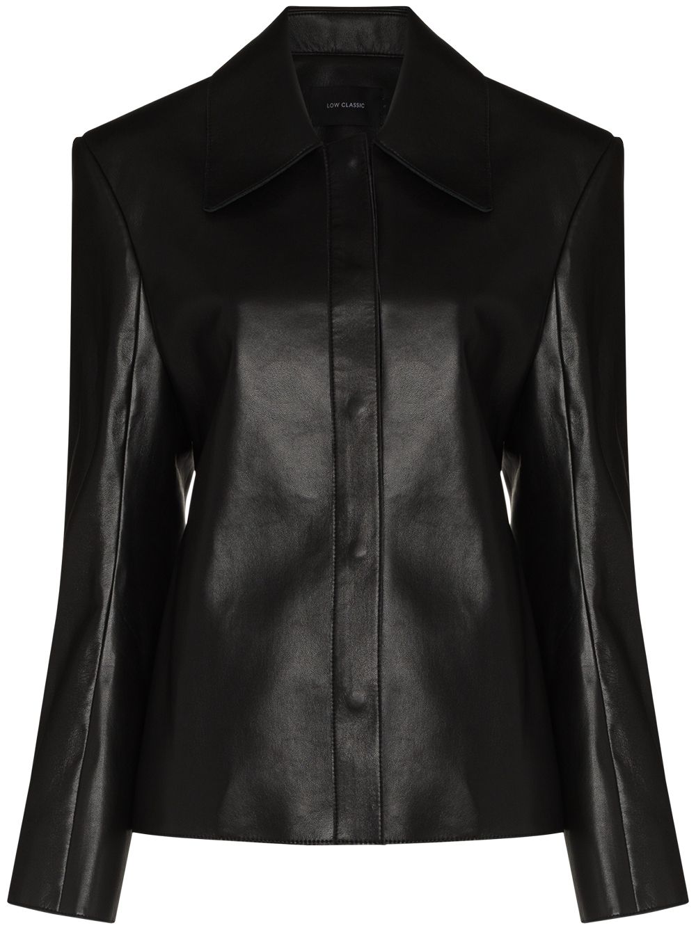 Low Classic recycled leather shirt - Black von Low Classic
