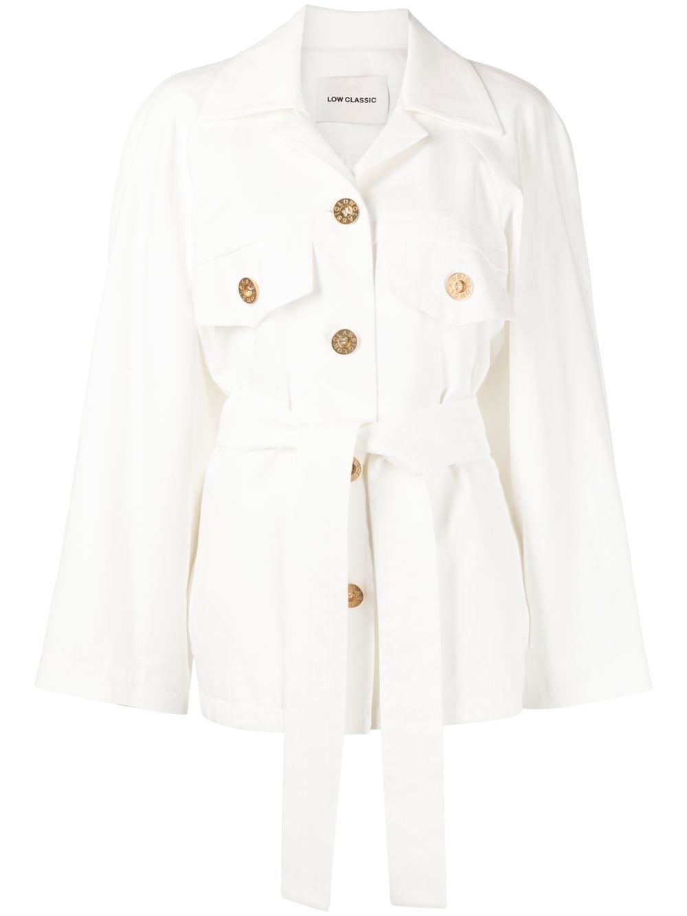 Low Classic button-embellished belted jacket - White von Low Classic