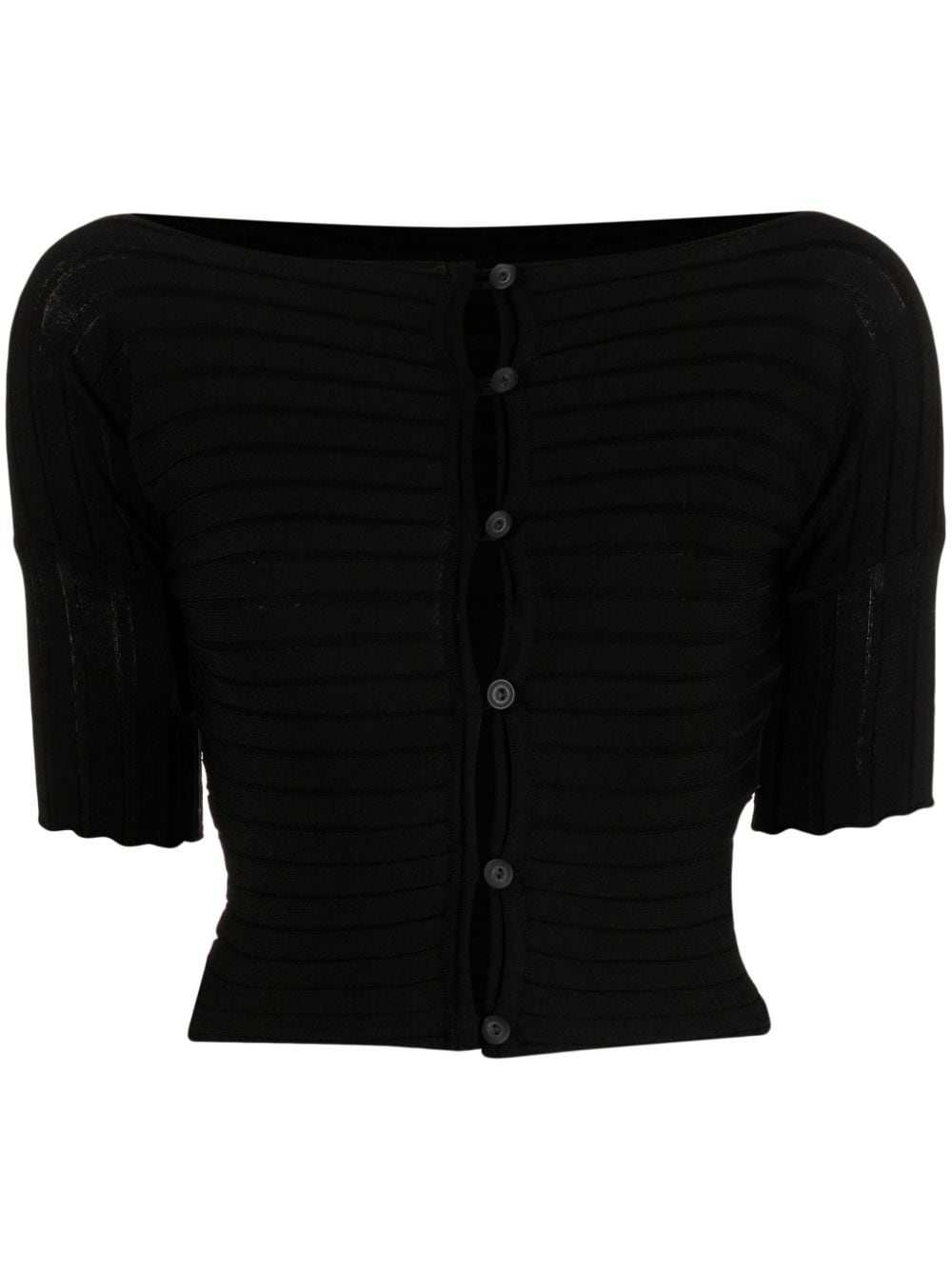 Low Classic cut-out ribbed top - Black von Low Classic