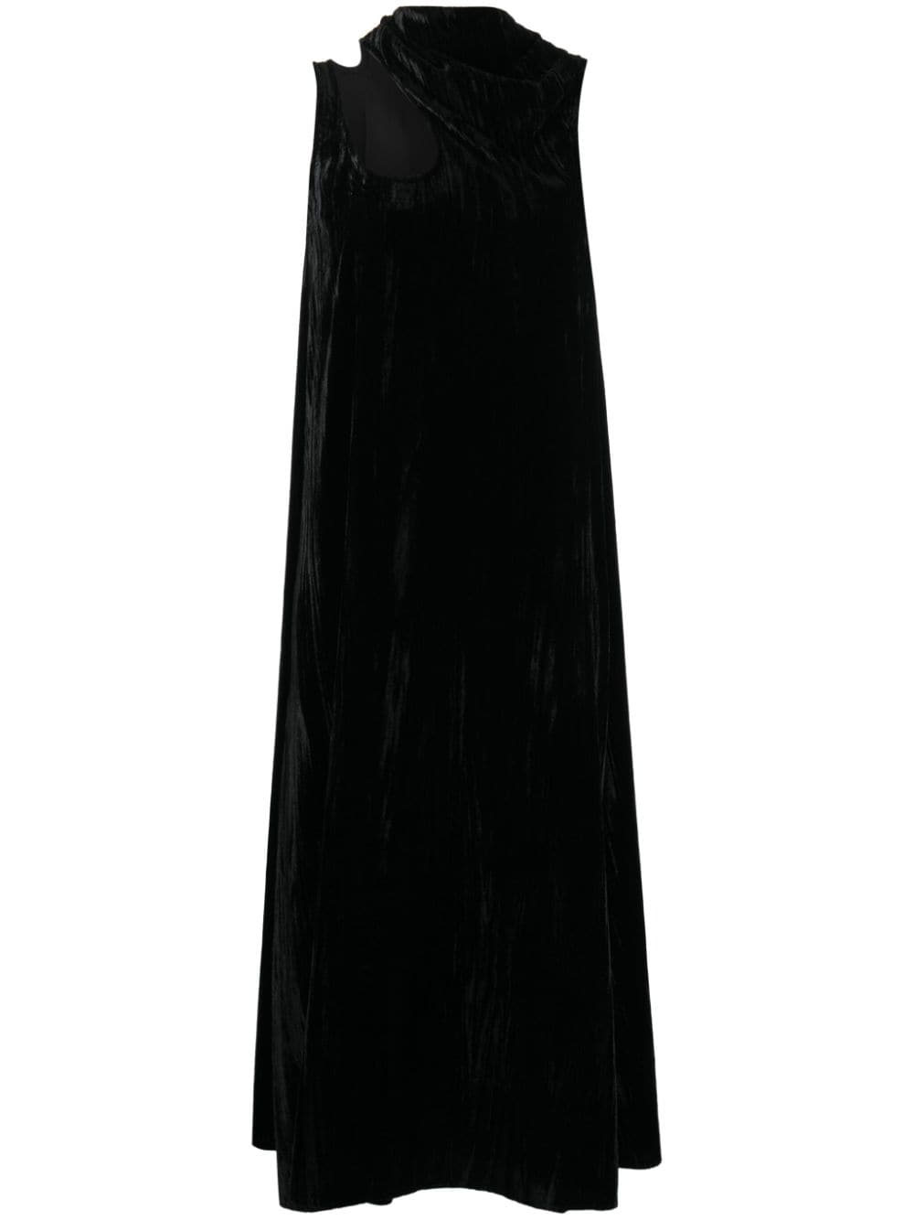 Low Classic cut-out velour dress - Black von Low Classic