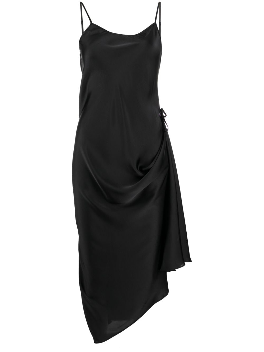 Low Classic drawstring slip midi dress - Black von Low Classic