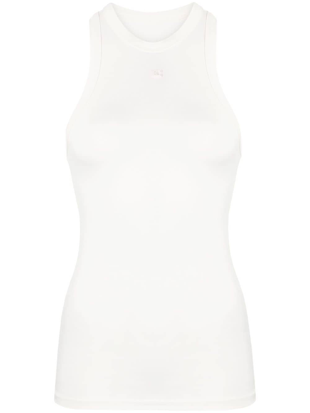 Low Classic embroidered-logo sleeveless top - White von Low Classic