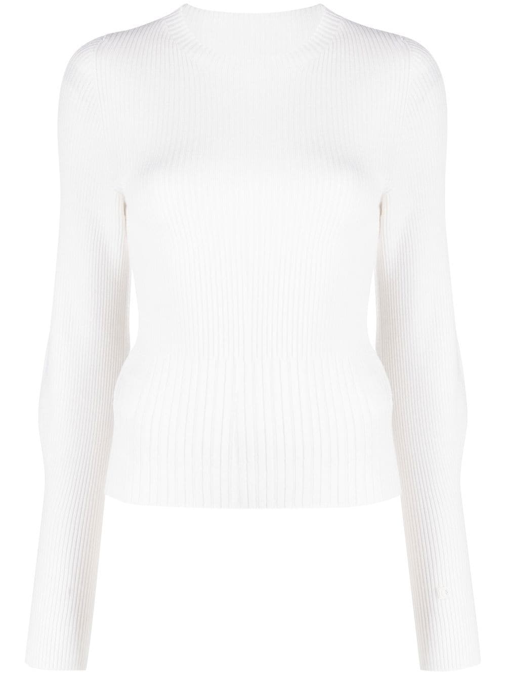 Low Classic ribbed-knit wool jumper - White von Low Classic