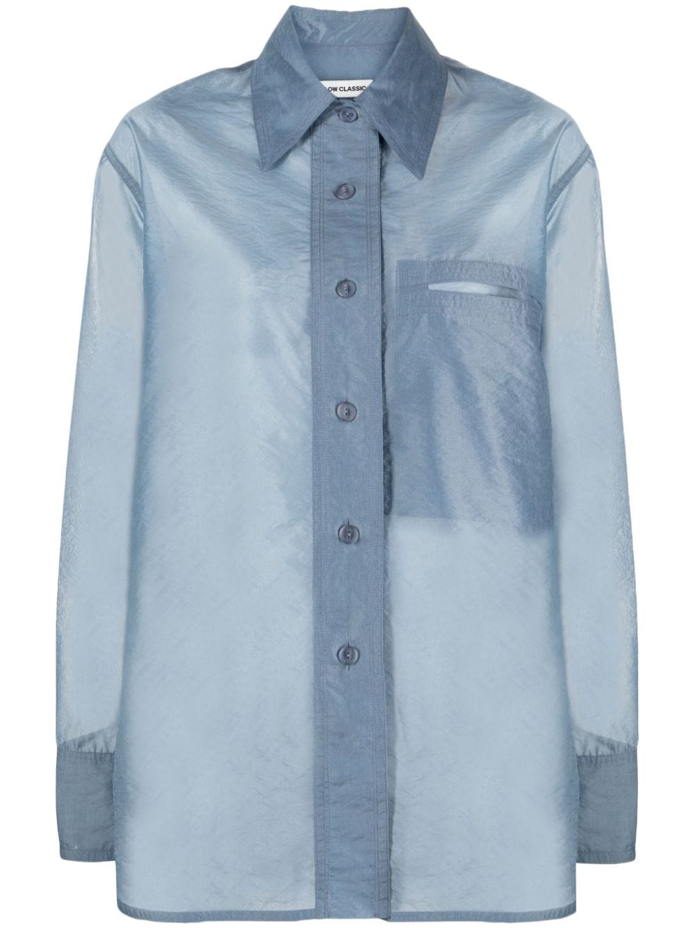 Low Classic semi-sheer buttoned shirt - Blue von Low Classic