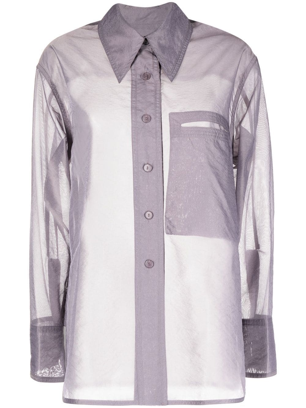 Low Classic sheer point-collar shirt - Purple von Low Classic