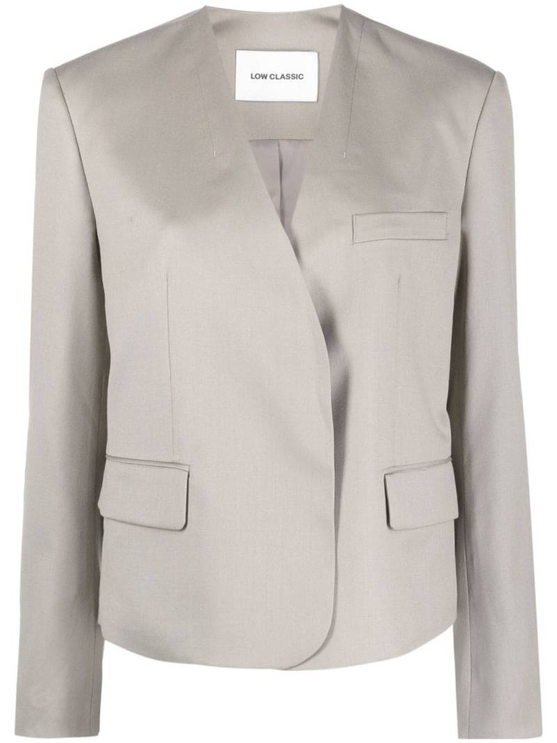 Low Classic single-breasted collarless blazer - Neutrals von Low Classic
