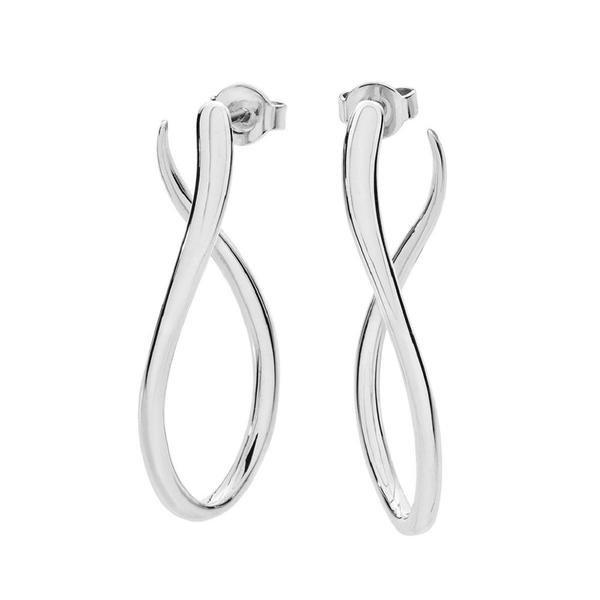 Schmelzende Drop Hoops Damen Silber 3cm von Lucy Quartermaine