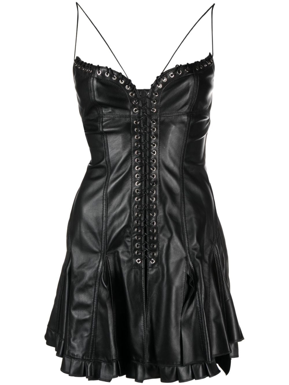 Ludovic de Saint Sernin Cleavage eyelet lace-up dress - Black von Ludovic de Saint Sernin