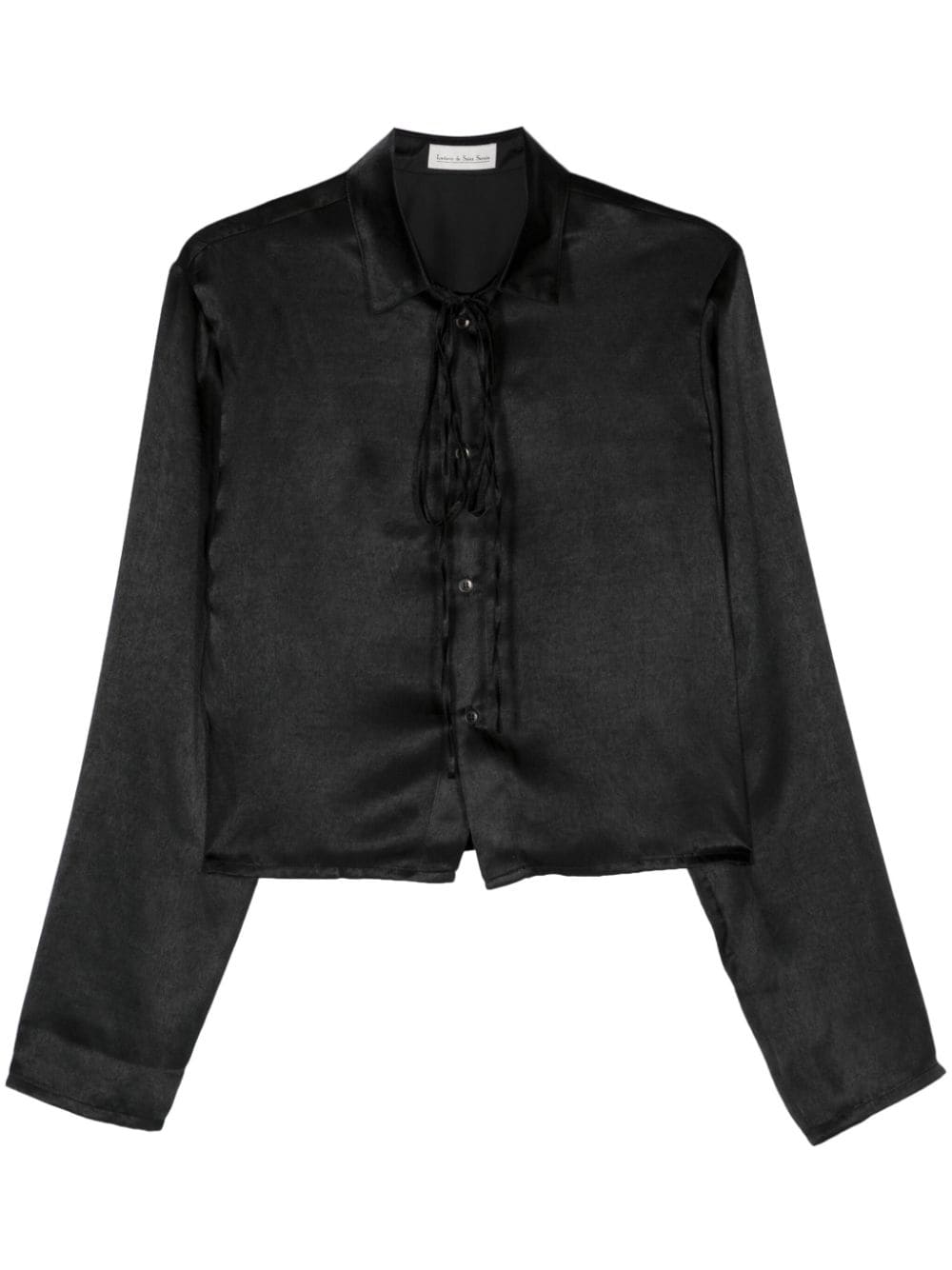 Ludovic de Saint Sernin cropped satin shirt - Black von Ludovic de Saint Sernin