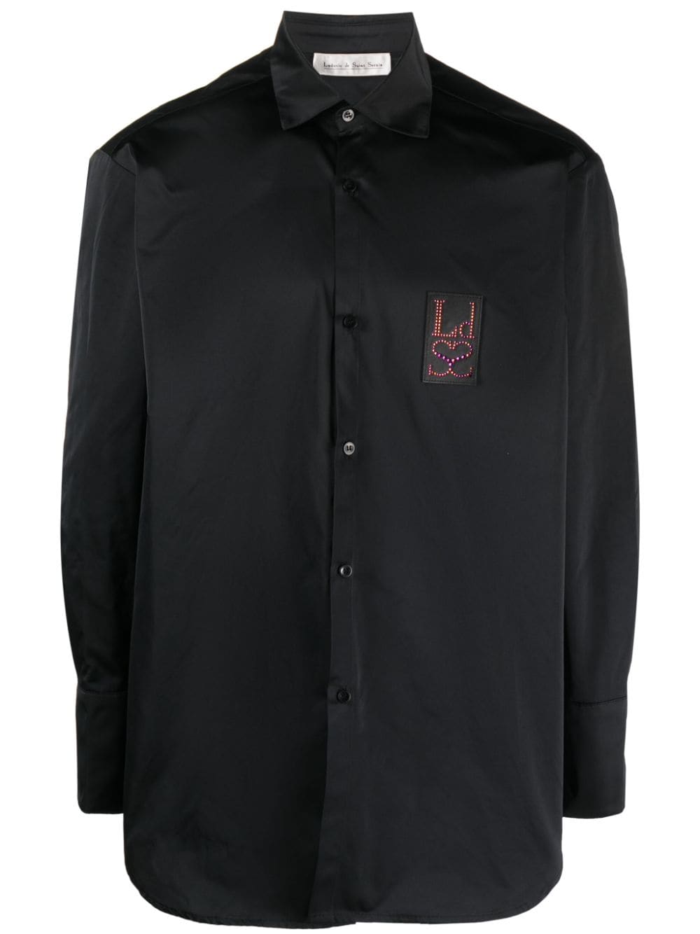 Ludovic de Saint Sernin crystal-embellished logo-patch shirt - Black von Ludovic de Saint Sernin