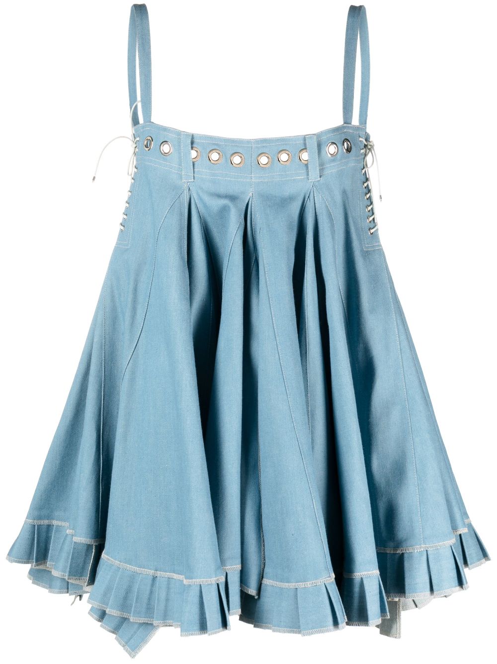 Ludovic de Saint Sernin embellished denim babydoll minidress - Blue von Ludovic de Saint Sernin