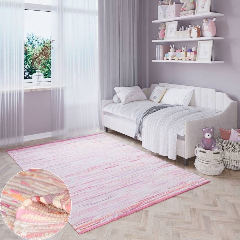 my home Teppich »Bente«, rechteckig, 10 mm Höhe, Handweb Teppich, 90% Baumwolle, handgewebt, Scandi von My Home