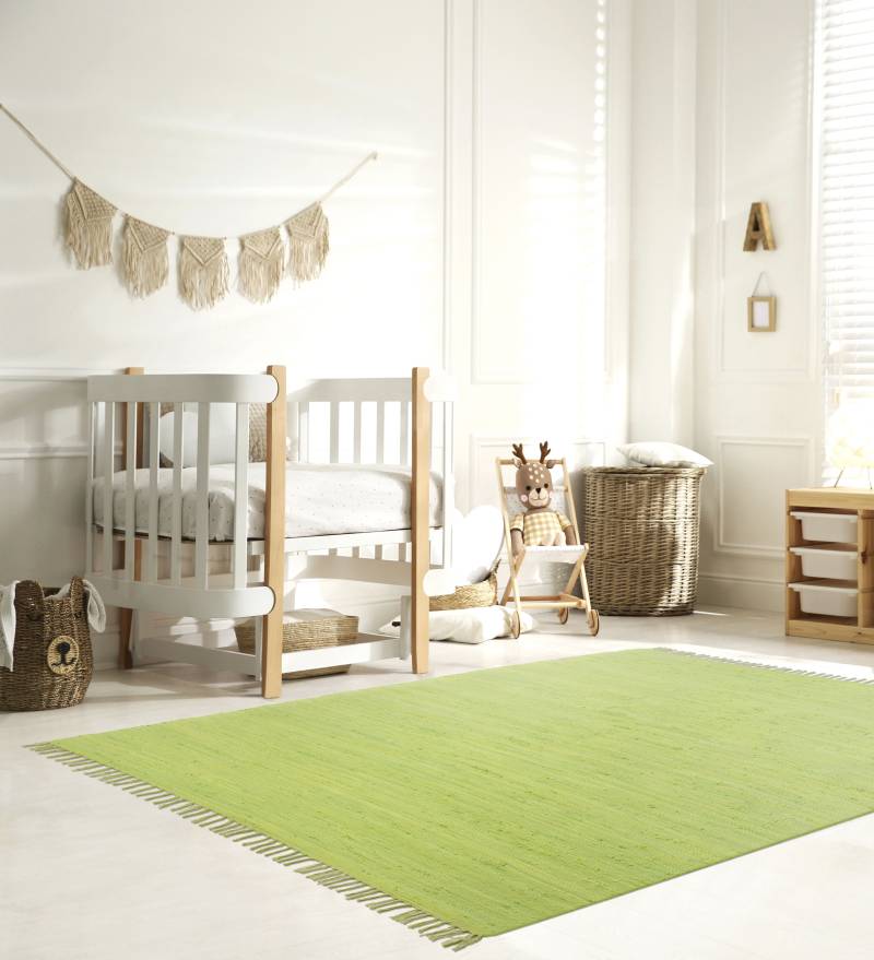 my home Kinderteppich »Insa Fleckerl«, rechteckig, 5 mm Höhe, Uni Farben, pastell, handgewebt, pflegeleicht, waschbar, Kinderzimmer von My Home