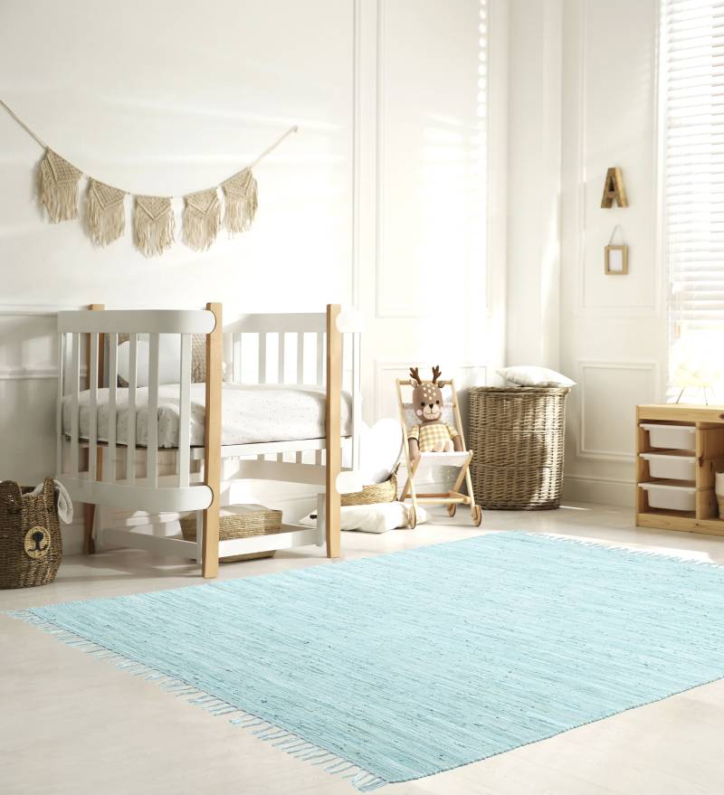 my home Kinderteppich »Insa Fleckerl«, rechteckig, 5 mm Höhe, Uni Farben, pastell, handgewebt, pflegeleicht, waschbar, Kinderzimmer von My Home