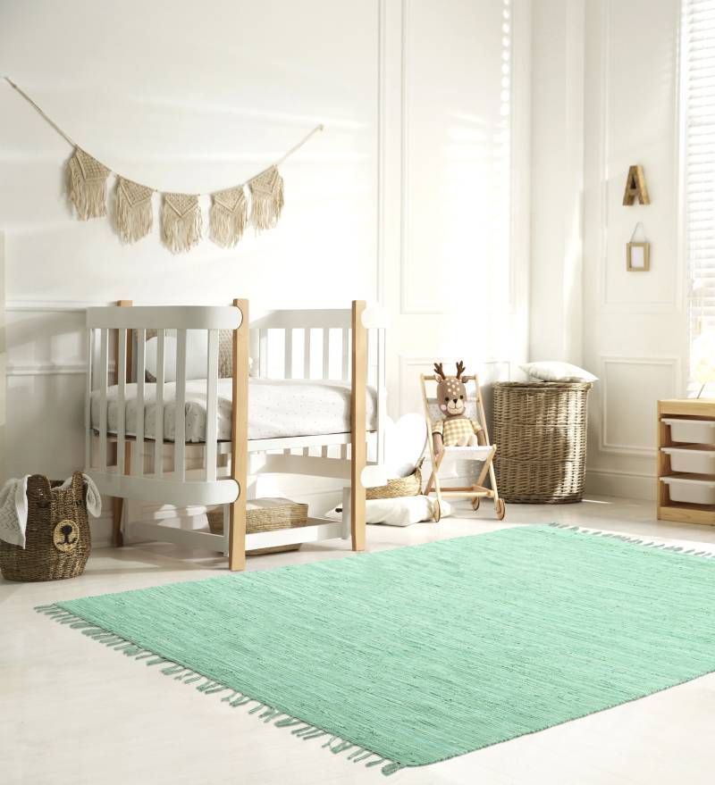 my home Kinderteppich »Insa Fleckerl«, rechteckig, 5 mm Höhe, Uni Farben, pastell, handgewebt, pflegeleicht, waschbar, Kinderzimmer von My Home