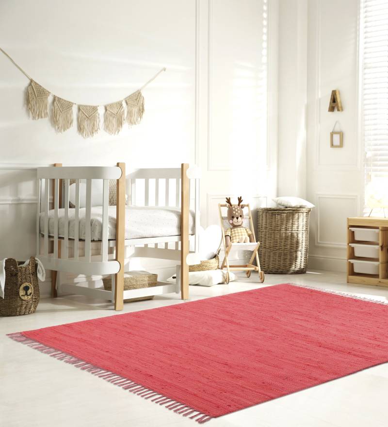 my home Kinderteppich »Insa Fleckerl«, rechteckig, 5 mm Höhe, Uni Farben, pastell, handgewebt, pflegeleicht, waschbar, Kinderzimmer von My Home
